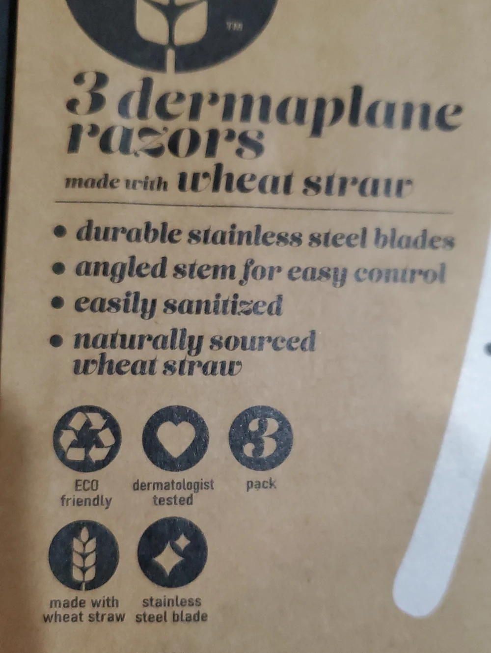 3pack Eco friendly wheat straw sourced dermaplane razors brand new